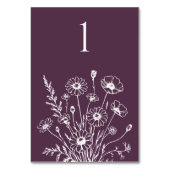 Wildflower Elegance-bruiloft tafel Kaart (Achterkant)