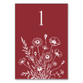 Wildflower Elegance-bruiloft tafel Kaart (Achterkant)