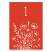 Wildflower Elegance-bruiloft tafel Kaart (Achterkant)