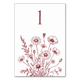 Wildflower Elegance-bruiloft tafel Kaart