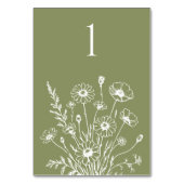 Wildflower Elegance-bruiloft tafel Kaart (Achterkant)