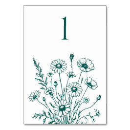 Wildflower Elegance-bruiloft tafel Kaart