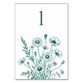 Wildflower Elegance-bruiloft tafel Kaart (Achterkant)