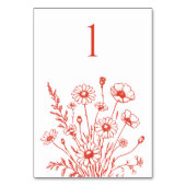 Wildflower Elegance-bruiloft tafel Kaart (Achterkant)