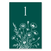 Wildflower Elegance-bruiloft tafel Kaart (Achterkant)