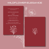 Wildflower Elegance Bruiloft Thema Uitnodiging