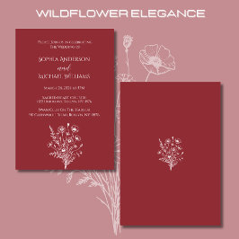 Wildflower Elegance Bruiloft Thema Uitnodiging
