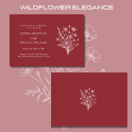 Wildflower Elegance Bruiloft Thema Uitnodiging