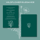 Wildflower Elegance Bruiloft Thema Uitnodiging