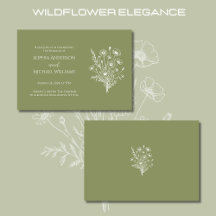 Wildflower Elegance Bruiloft Thema Uitnodiging