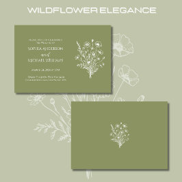 Wildflower Elegance Bruiloft Thema Uitnodiging