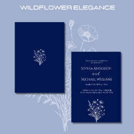 Wildflower Elegance Bruiloft Thema Uitnodiging