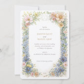  Wildflower Elegance bruiloft uitnodiging (Voorkant)