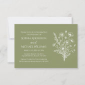 Wildflower Elegance-bruiloft uitnodiging (Voorkant)