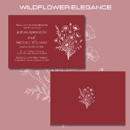 Wildflower Elegance-bruiloft uitnodiging