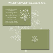 Wildflower Elegance-bruiloft uitnodiging