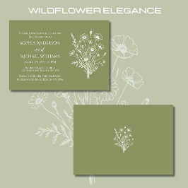 Wildflower Elegance-bruiloft uitnodiging