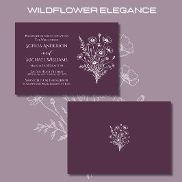 Wildflower Elegance-bruiloft uitnodiging