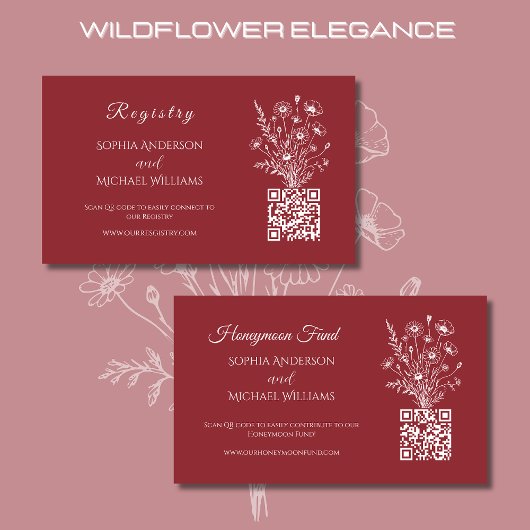 Wildflower Elegance-Registry-Honeymoon Visitekaartje