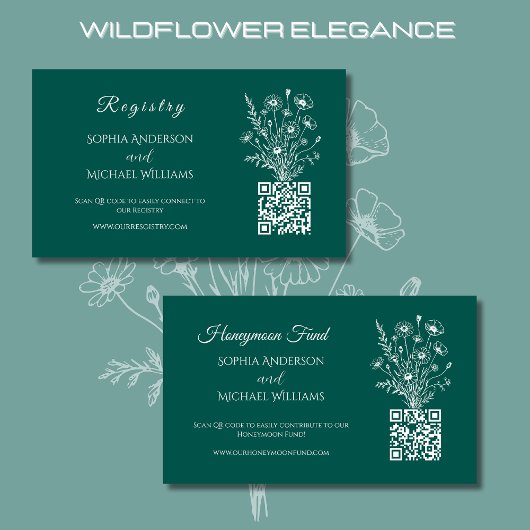 Wildflower Elegance-Registry-Honeymoon Visitekaartje