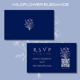 Wildflower Elegance-RSVP-QR-code Visitekaartje