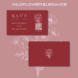 Wildflower Elegance-RSVP-QR-code Visitekaartje