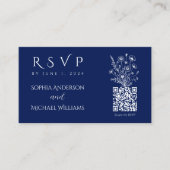 Wildflower Elegance-RSVP-QR-code Visitekaartje (Voorkant)