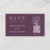 Wildflower Elegance-RSVP-QR-code Visitekaartje (Voorkant)