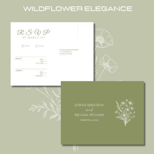 Wildflower Elegance-RSVP-Wedding- Briefkaart