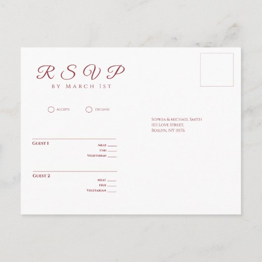 Wildflower Elegance-RSVP-Wedding- Briefkaart (Achterkant)