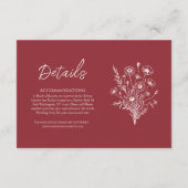 Wildflower Elegance Trouwdetails- Informatiekaartje (Achterkant)