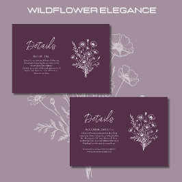 Wildflower Elegance Trouwdetails- Informatiekaartje
