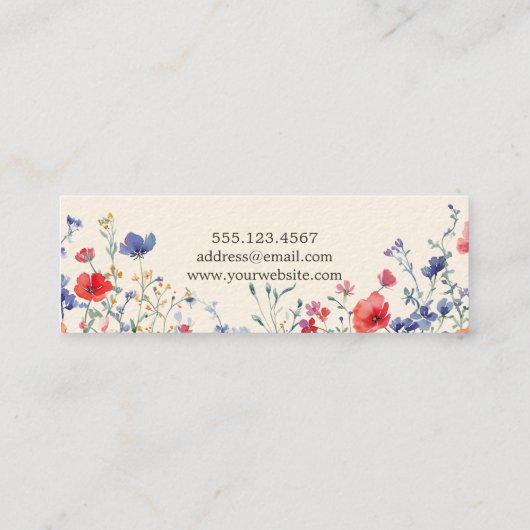 Wildflower Elegant afstuderen aangepaste naamkaart Contactkaartje (Achterkant)