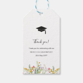 Wildflower elegant Afstuderen Dank u Cadeaulabel