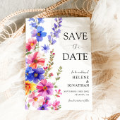 Wildflower Elegant Boho Rustic Garden Wedding Save The Date
