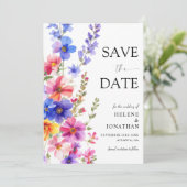 Wildflower Elegant Boho Rustic Garden Wedding Save The Date (Staand voorkant)
