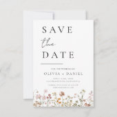 Wildflower Elegant Boho Save the Date Minimalist (Voorkant)