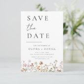 Wildflower Elegant Boho Save the Date Minimalist (Staand voorkant)