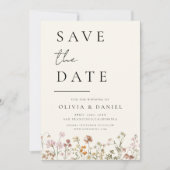 Wildflower Elegant Boho Save the Date Minimalist (Voorkant)