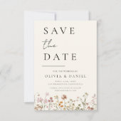 Wildflower Elegant Boho Save the Date Minimalist (Voorkant)