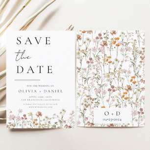 Wildflower Elegant Boho Save the Date Minimalist
