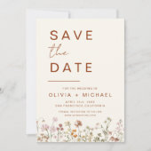 Wildflower Elegant Boho Save the Date Minimalist (Voorkant)