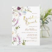 Wildflower Elegant Bridal Brunch Kaart (Staand voorkant)