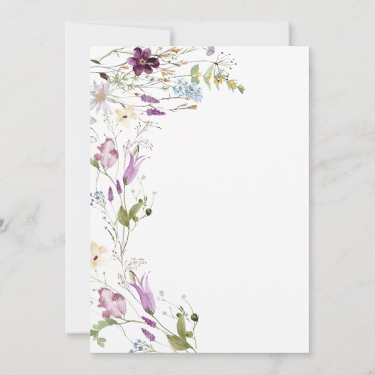 Wildflower Elegant Bridal Brunch Kaart (Achterkant)