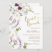 Wildflower Elegant Bridal Brunch Kaart (Voorkant / Achterkant)