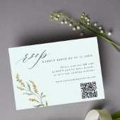 Wildflower Elegant Bruiloft QR Code RSVP Kaartje