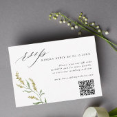 Wildflower Elegant Bruiloft QR Code RSVP Kaartje