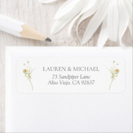 Wildflower Elegant Bruiloft Retouradres Etiket