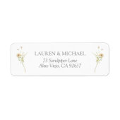  Wildflower Elegant Bruiloft Retouradres Etiket (Voorkant)