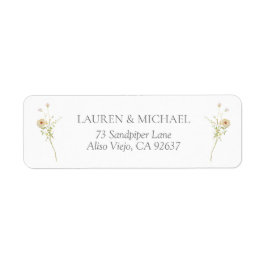  Wildflower Elegant Bruiloft Retouradres Etiket